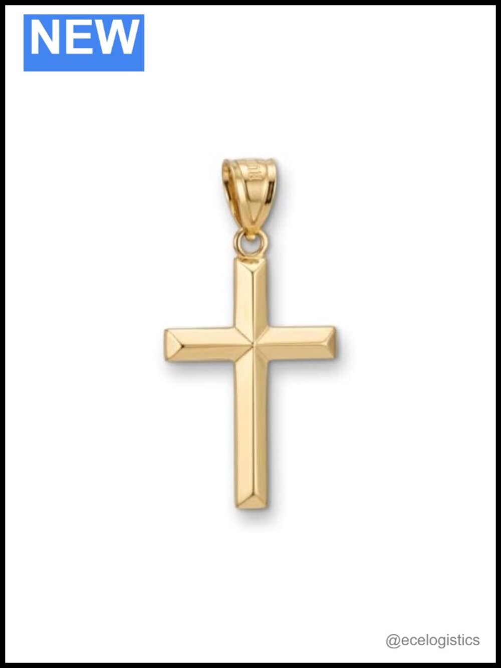 14K Gold-Filled Cross Pendant Necklace Charm Polished Christian Jewelry